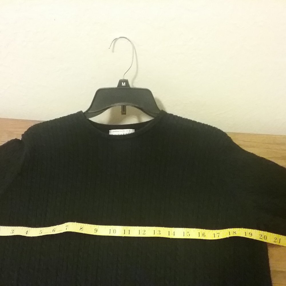 Vintage Pendleton Black 100% Cotton Cable Knit Sweater - Picture 10 of 13